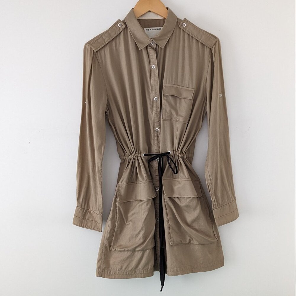 Rag & Bone Draw String Button Down Shirt With Lar… - image 3